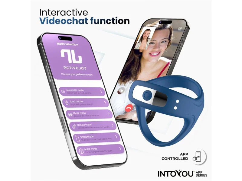 Rank Anillo Vibrador con App Azul