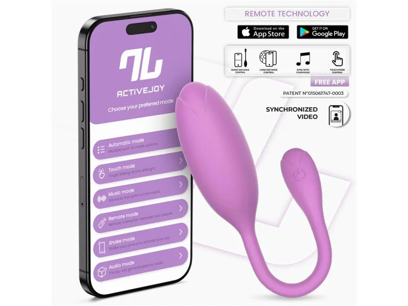 Logan Huevo Vibrador con APP Silicona Unibody Purpura