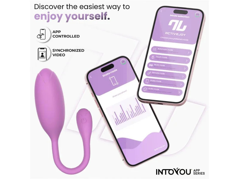 Logan Huevo Vibrador con APP Silicona Unibody Purpura