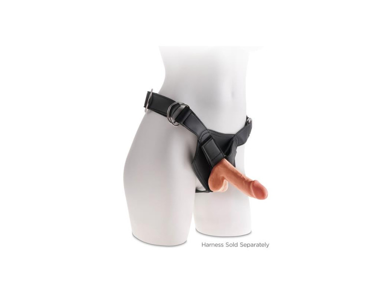 Dildo Triple Densidad con Testiculos 65 Caramelo