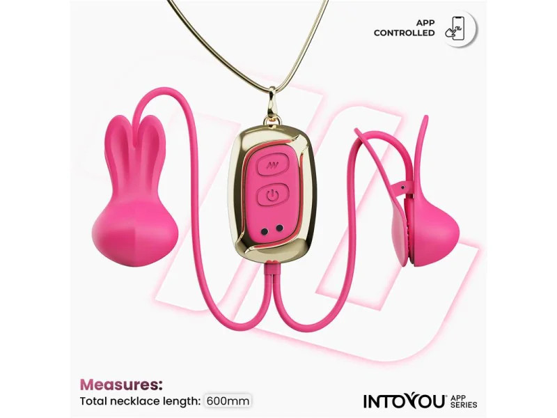 Tickly Pinzas para Pezones con Vibracion Control y Collar con APP