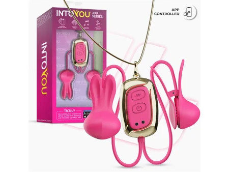 Tickly Pinzas para Pezones con Vibracion Control y Collar con APP