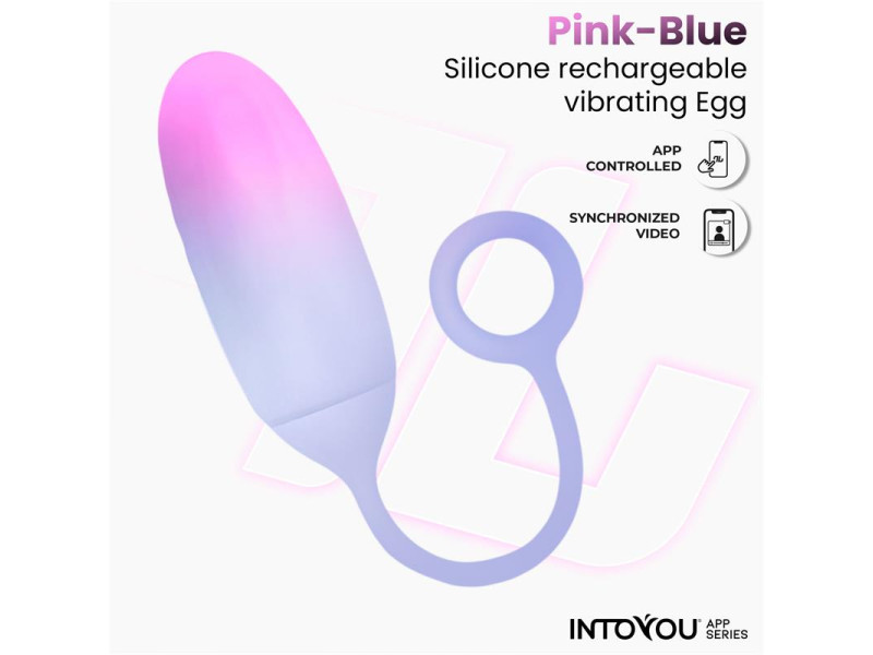 Huevo Silicona Doble Capa con APP Rosa Azul