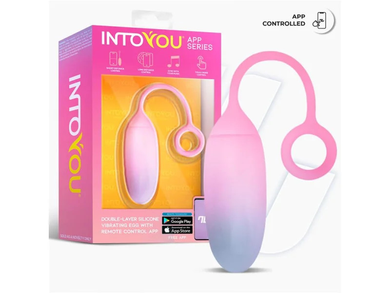 Huevo Silicona Doble Capa con APP Azul Rosa