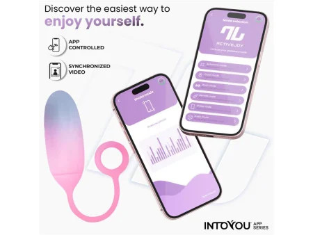 Huevo Silicona Doble Capa con APP Azul Rosa