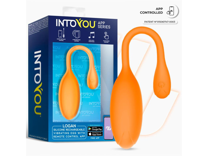 Logan Huevo Vibrador con APP Silicona Unibody Naranja