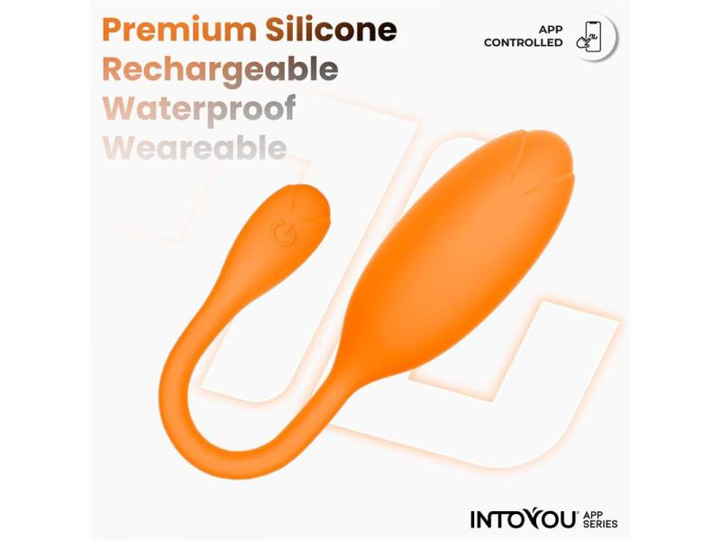 Logan Huevo Vibrador con APP Silicona Unibody Naranja