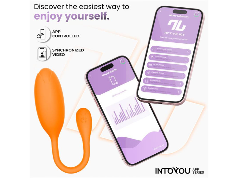 Logan Huevo Vibrador con APP Silicona Unibody Naranja