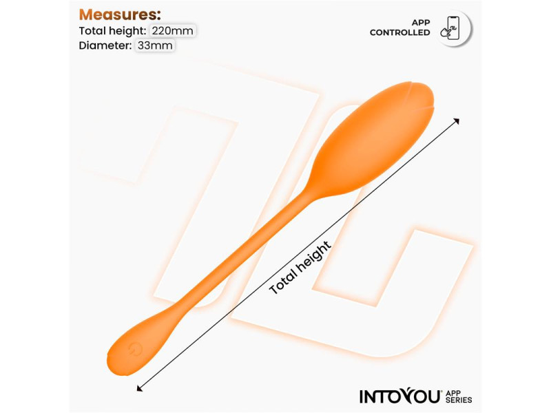 Logan Huevo Vibrador con APP Silicona Unibody Naranja