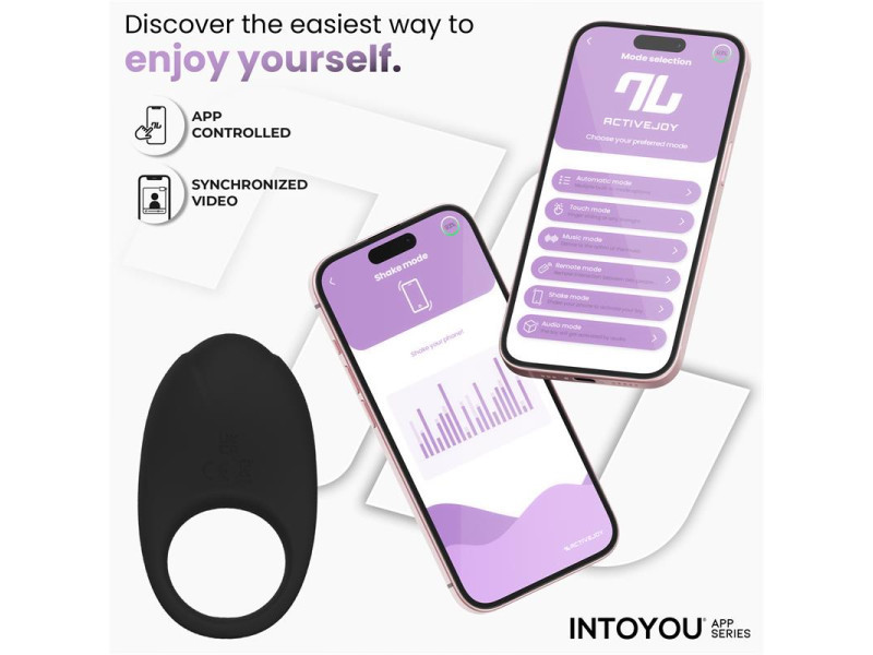 Ringo Anillo Vibrador con APP Unibody Negro