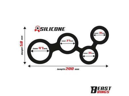 Multi Anillo para el Pene Silicona 47 mm