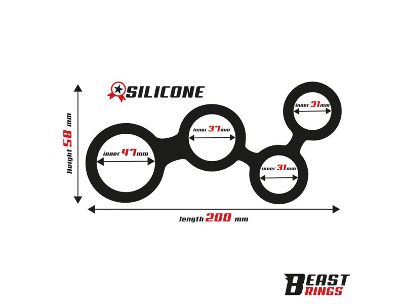 Multi Anillo para el Pene Silicona 47 mm