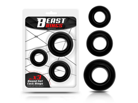 Set 3 Anillos para el Pene Flexibles Negros