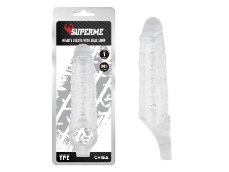 Funda para el Pene con Sujecion para Testiculos Mighty Transparente