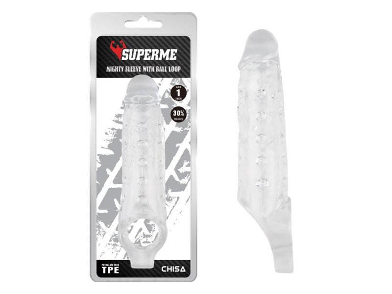 Funda para el Pene con Sujecion para Testiculos Mighty Transparente