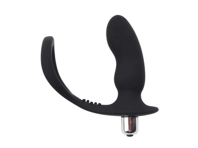 Anillo para el Pene con Plug Anal Negro Anillo para el Pene con Plug Anal Negro