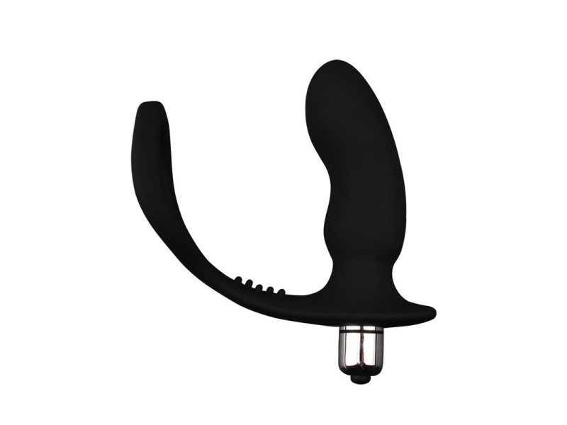 Anillo para el Pene con Plug Anal Negro