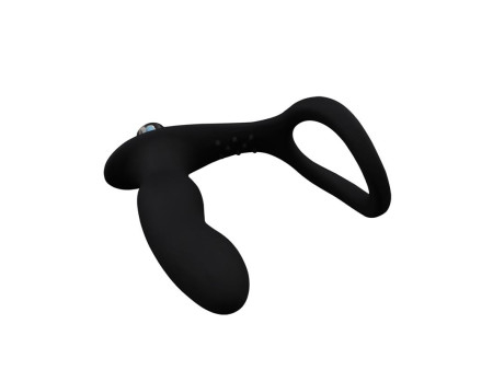 Anillo para el Pene con Plug Anal Negro Anillo para el Pene con Plug Anal Negro