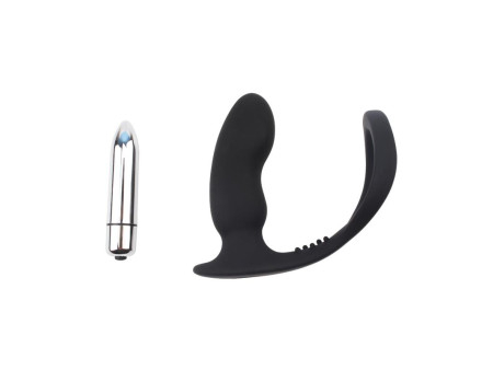 Anillo para el Pene con Plug Anal Negro Anillo para el Pene con Plug Anal Negro