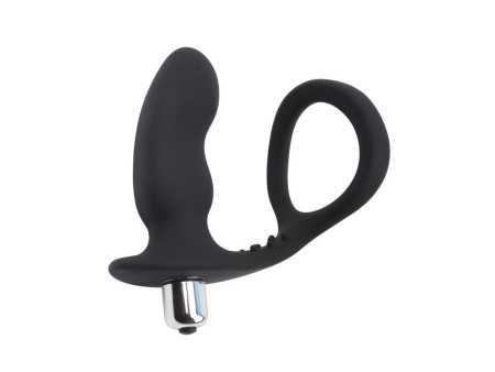 Anillo para el Pene con Plug Anal Negro Anillo para el Pene con Plug Anal Negro