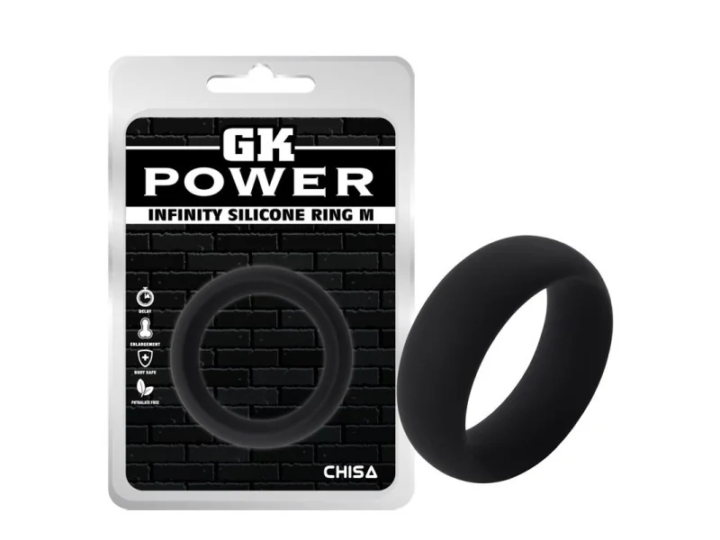Anillo para el Pene Infinity Silicona M Negro