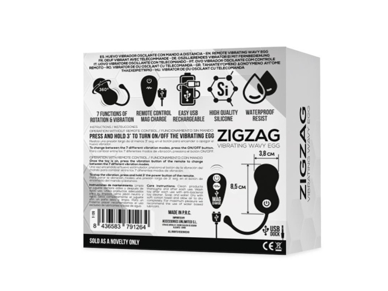 Zigzag Huevo Zigzageante y Vibrador con Control Remoto