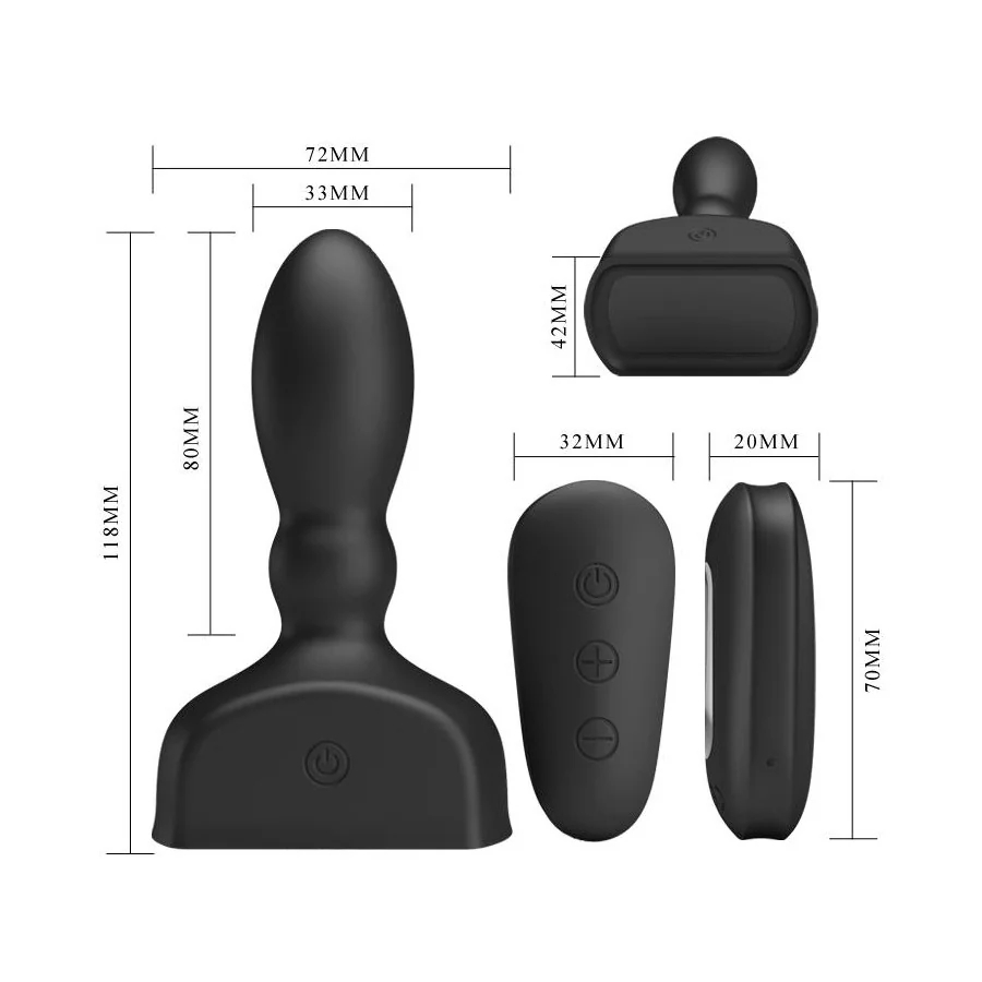 Estimulador Anal Harriet Inflable USB Silicone Negro