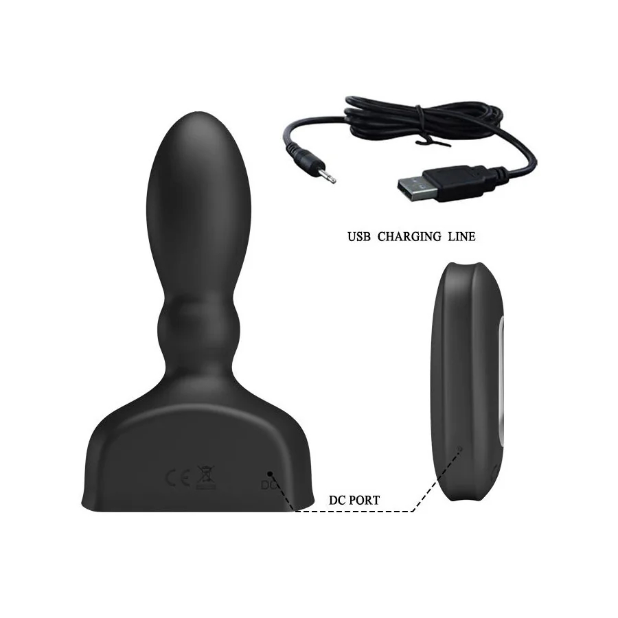 Estimulador Anal Harriet Inflable USB Silicone Negro