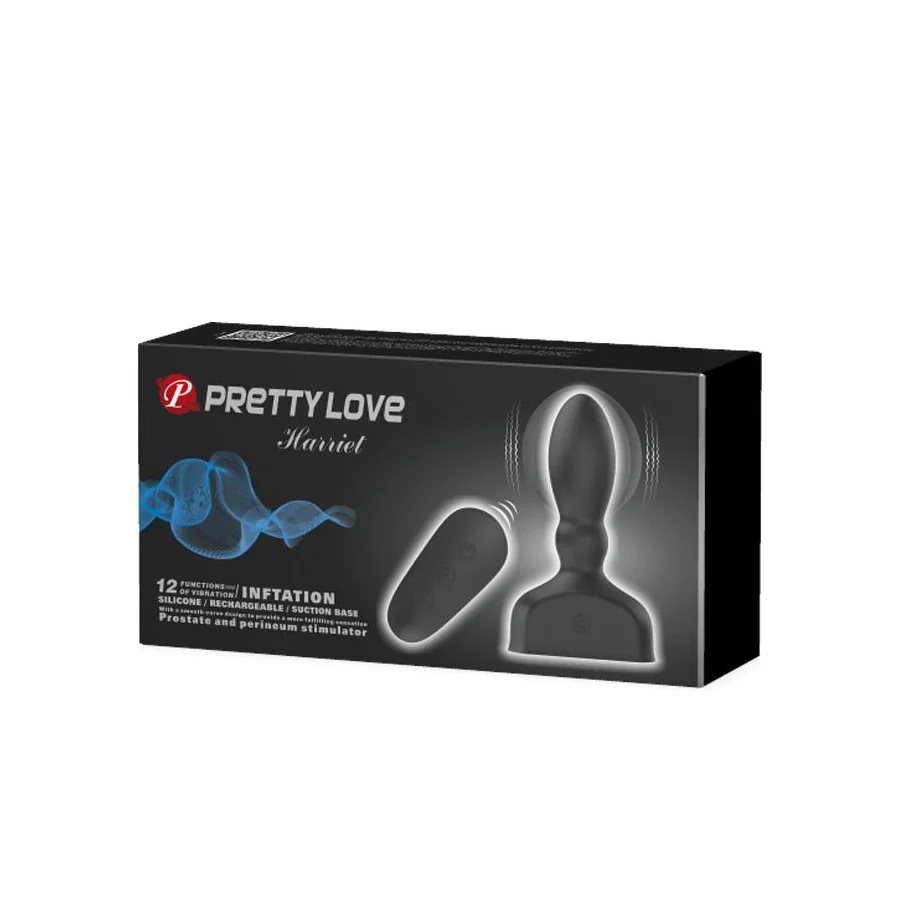 Estimulador Anal Harriet Inflable USB Silicone Negro