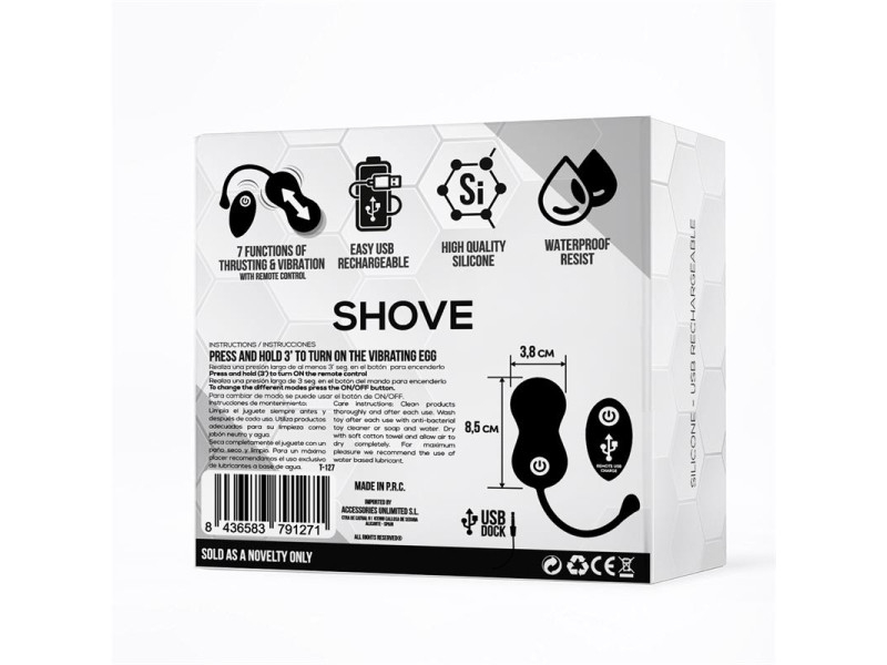 Shove Huevo con Movimiento Thrusting y Vibrador con Control Remoto