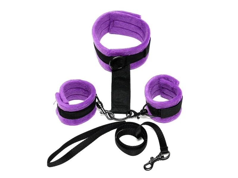 Collar y Esposas Desmontable Purpura Ajustable