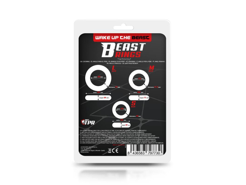Set 3 Anillos para el Pene Flexibles Negros