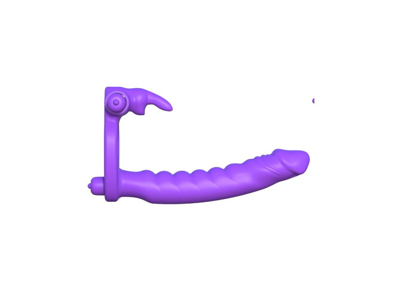 Fantasy C Ringz Anillo de Silicona de Doble Penetracion Rabbit Purpura