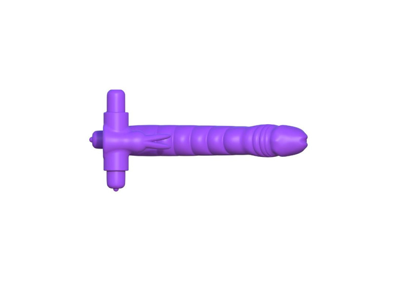 Fantasy C Ringz Anillo de Silicona de Doble Penetracion Rabbit Purpura