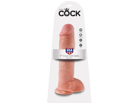 King Cock Pene con Testiculos de 11 Color Natural King Cock Pene con Testiculos de 11 Color Natural