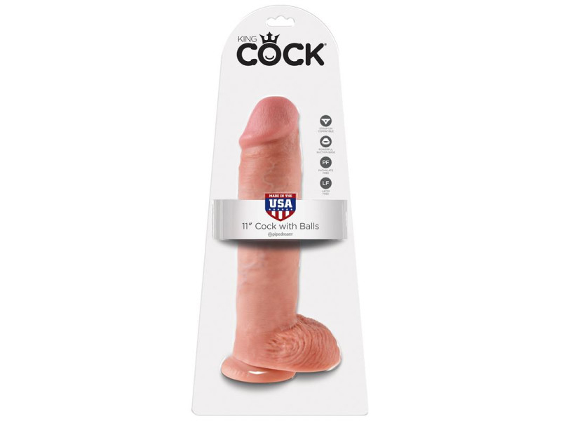 King Cock Pene con Testiculos de 11 Color Natural