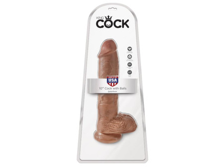 Dildo Reaslista con Testiculos 10 Bronceado Dildo Reaslista con Testiculos 10 Bronceado