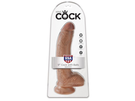 Dildo Reaslista con Testiculos 9 Bronceado
