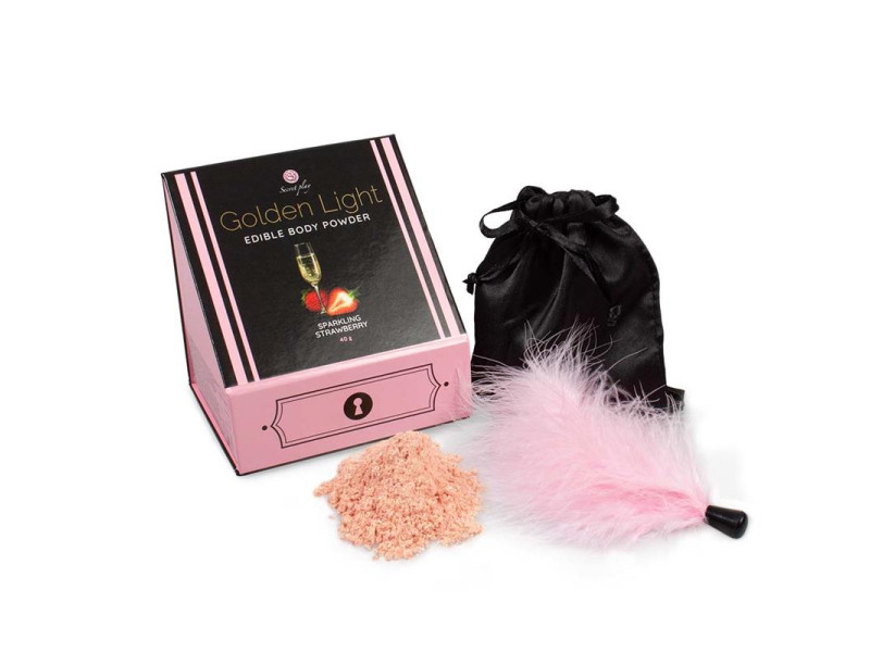 Kit Polvos 100 Comestibles y Plumero Fresas con Cava