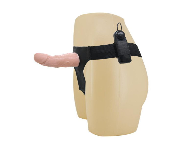 Baile Arnes con Dildo Vibrador Natural 15 cm