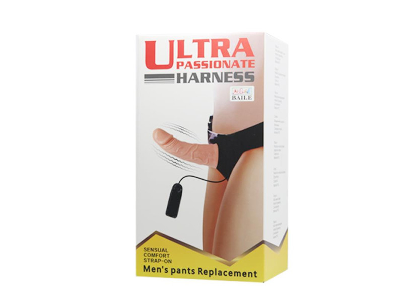 Baile Arnes con Dildo Vibrador Natural 15 cm