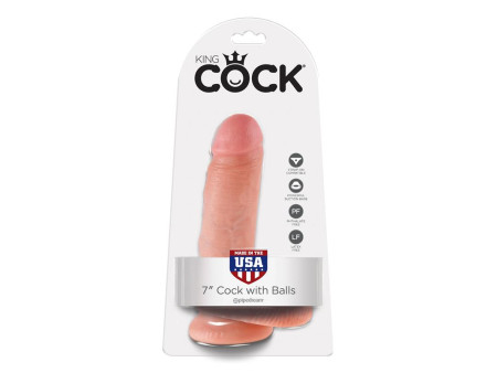 King Cock Pene con Testiculos de 7 Color Natural