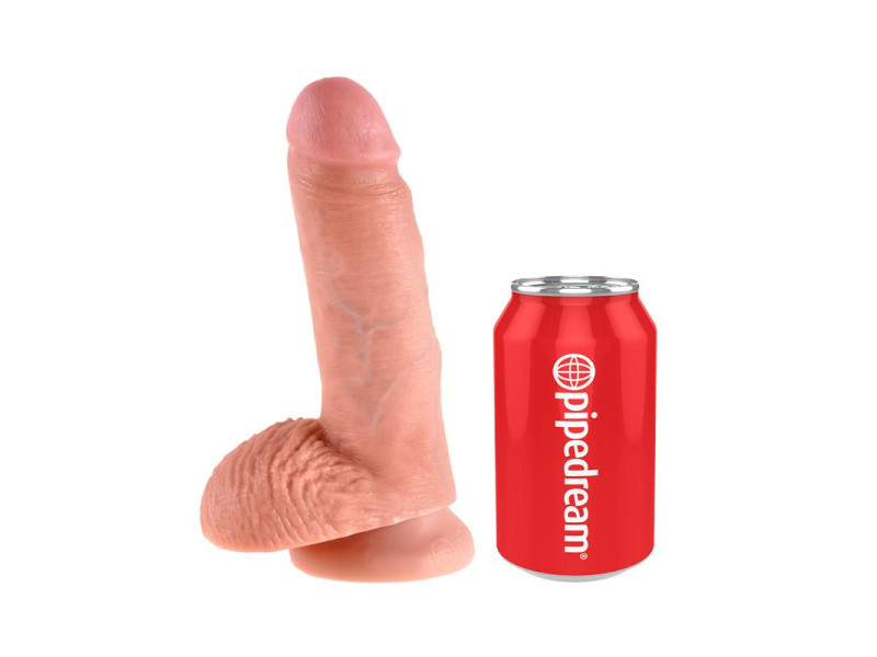 King Cock Pene con Testiculos de 7 Color Natural