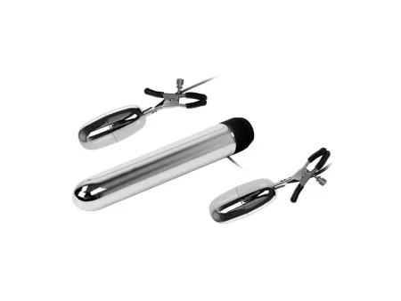 Baile Set Bala Vibrador y Pinzas para Pezones con Vibracion Turbo Baile Set Bala Vibrador y Pinzas para Pezones con Vibracion Turbo