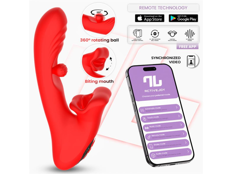 Franky Vibrador con Biting y Bola Rotativa con APP