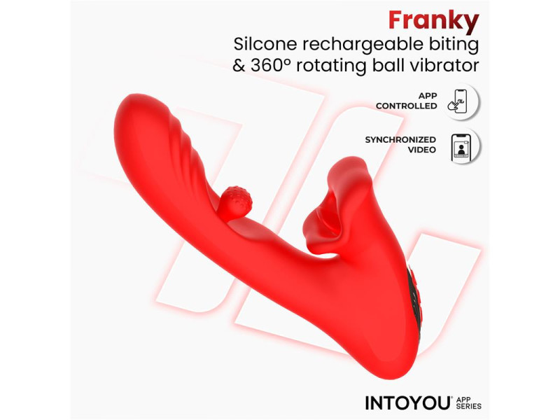 Franky Vibrador con Biting y Bola Rotativa con APP