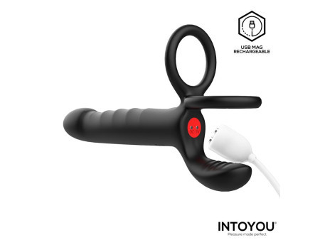 Magnor Dildo con Anillo Doble y Estimulador de Testiculos