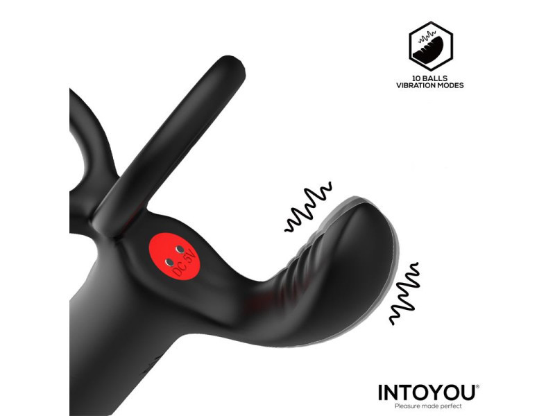 Magnor Dildo con Anillo Doble y Estimulador de Testiculos