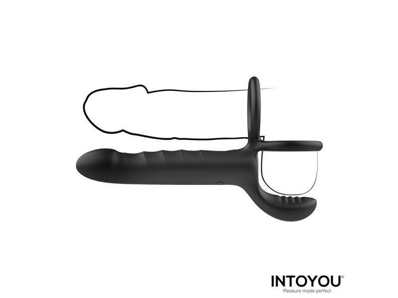 Magnor Dildo con Anillo Doble y Estimulador de Testiculos