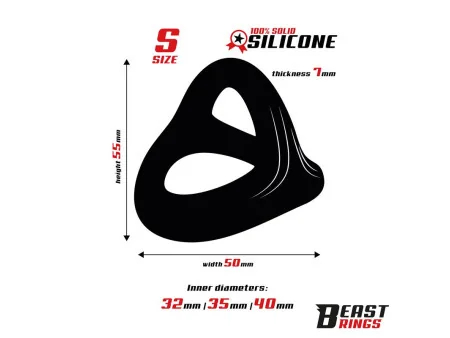 Anillo Triple Silicona Solida 40 35 32mm Talla S